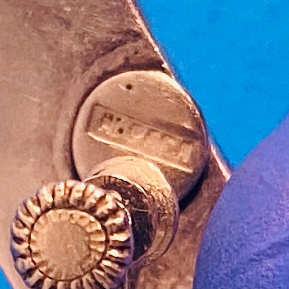 Vintage 925 Sterling Silver TAXCO Artisan Earrings Signed Screwback 40's Design - Picture 12 of 16